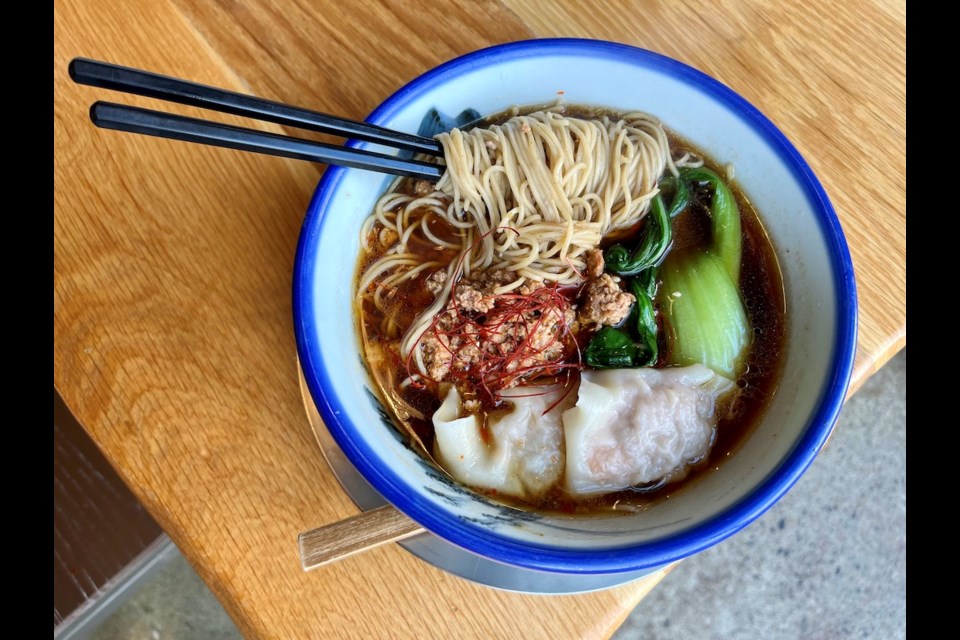 At both its Metro Vancouver locations, Afuri has retooled its menu to feature more small plates and added seasonal offerings like this ramen with five spice, wontons, pork, and thin noodles.