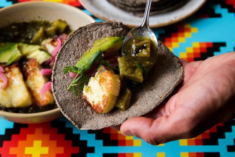 Grilled Halloumi & Nopales is one of the items on the opening "Cantina" menu at Alimentaria Mexicana