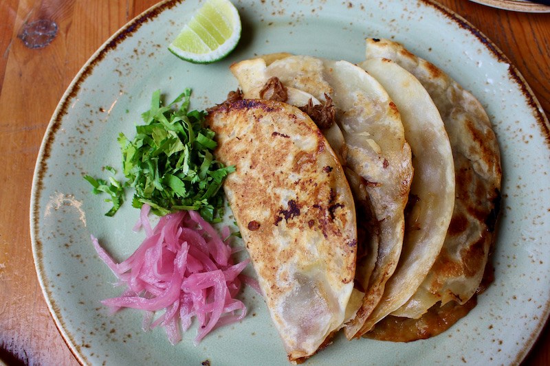 Birria tacos at Alimentaria Mexicana