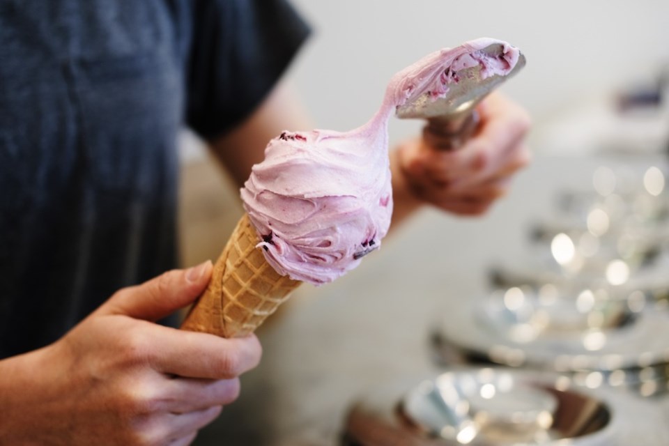 Amarena Cherry is one of the rotating gelato flavours on offer at Motoretta, which has just opened at 1001 W Cordova St in Vancouver