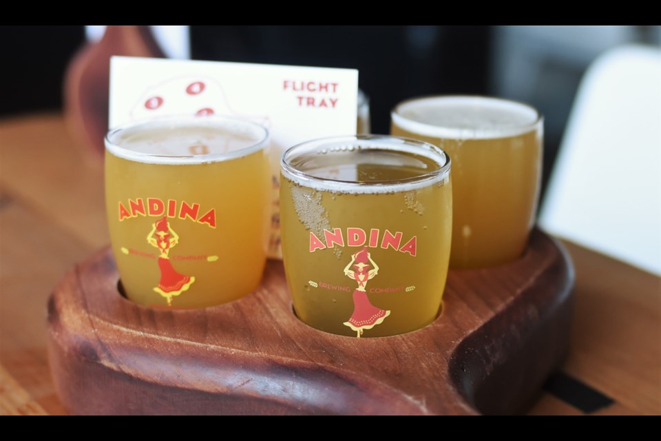 Andina has a selection of more adventurous beers, like the Candela Peach Habenero IPA and Apricot Pink Sea Salt Gose.