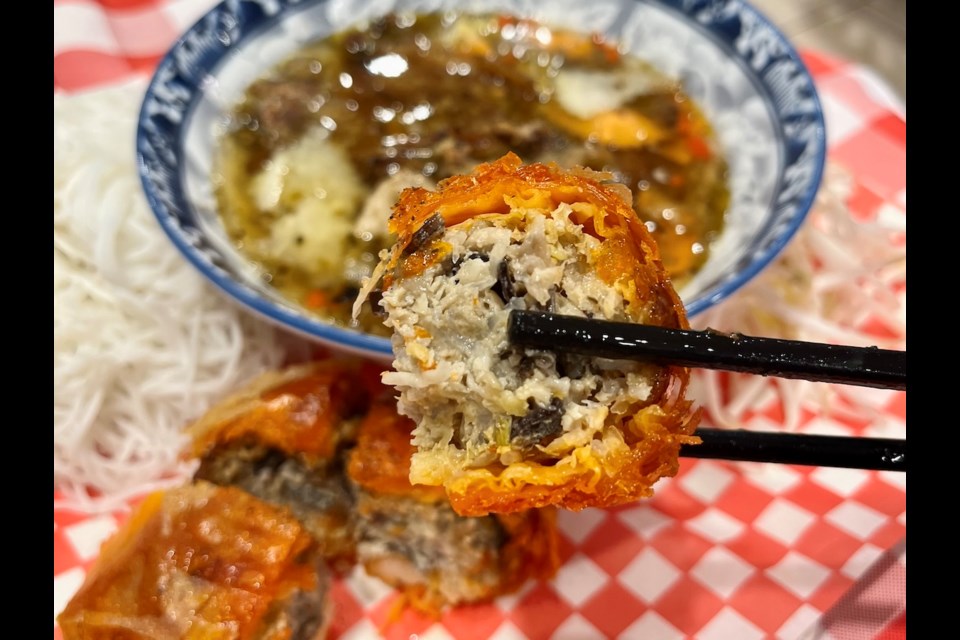 Award-winning Vancouver restaurant Crab Hot Lau, known for Northern Vietnamese dishes like its square crab spring rolls (pictured), is opening a second franchised location at UBC.