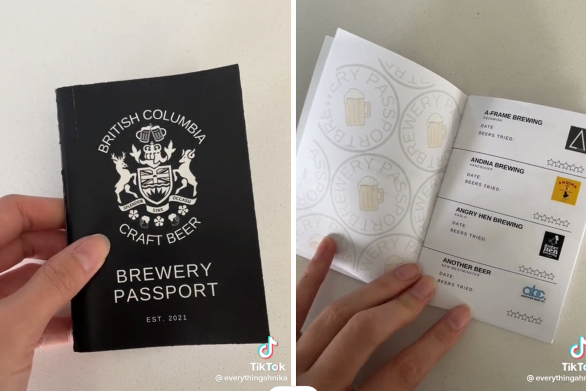 BC woman made custom brewery passport with 180 BC breweries