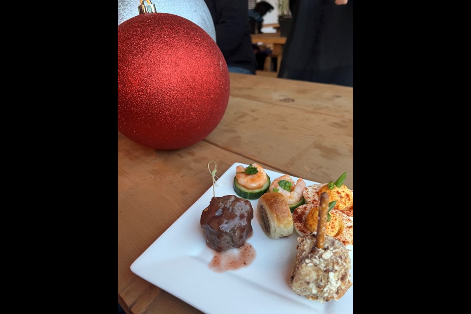 The cost of entry includes a welcome drink and a plate of appies.