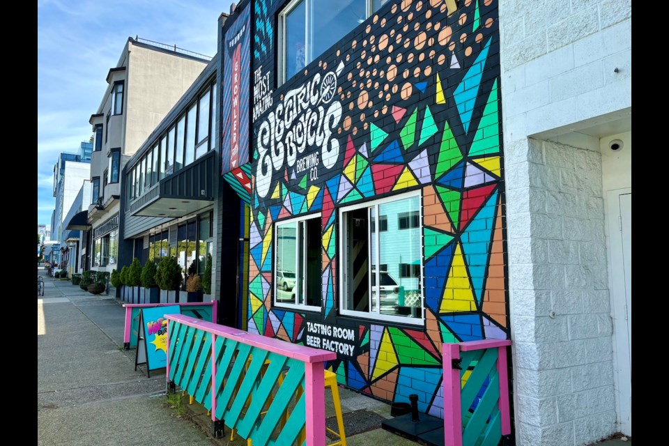 Electric Bicycle Brewing Co. in Vancouver's Mount Pleasant has had Kapow!'s burger truck as its taproom food offering since December 2023