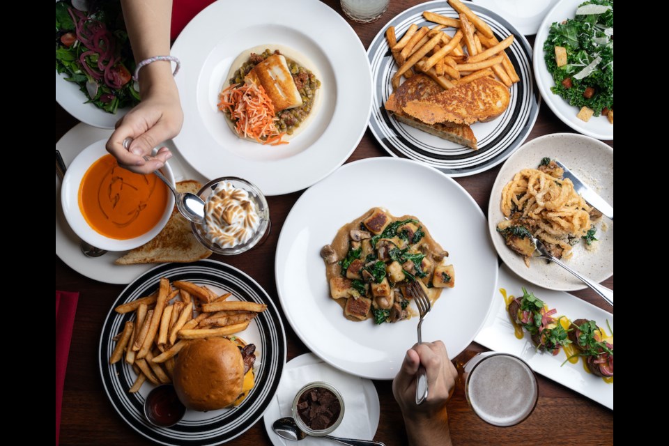 The new Fable Diner & Bar at 755 Richards St in Vancouver has a range of dishes on the menu, from refined pastas and mains to diner-style favourites like tomato soup, wings, and burgers