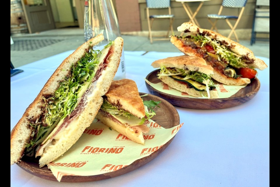 Two of Fiorino's signature sandwiches, served on house-made Tuscan bread called schiacciata. The Italian restaurant hopes to introduce Vancouver to ingredients and dishes that are hard to find on menus around the city.