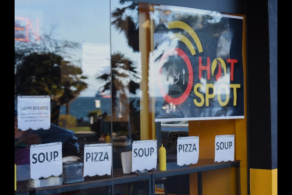 Hot Spot on Denman Street currently features a pizza and soup menu.