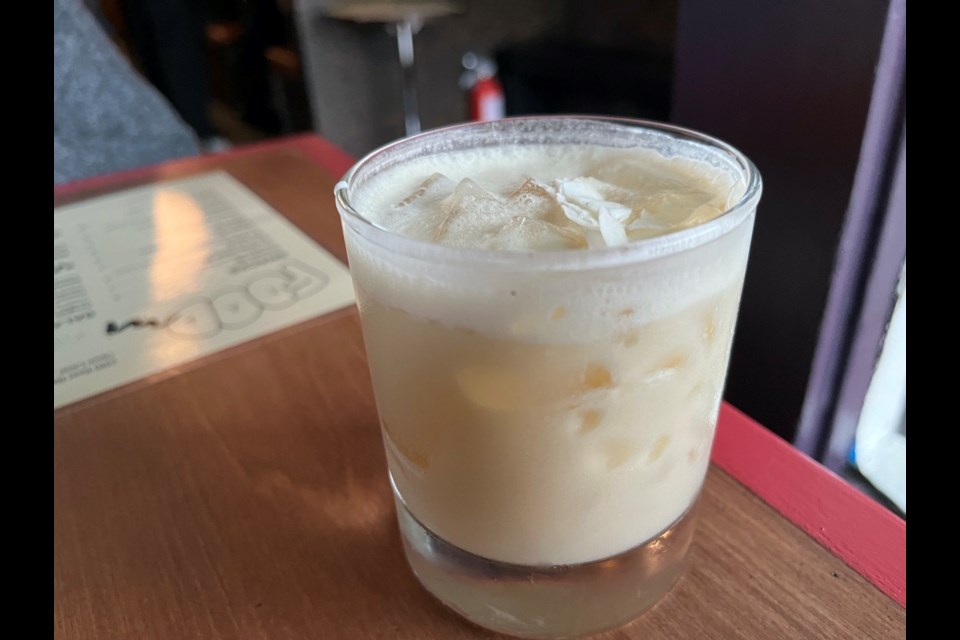 From It's Okay's craft cocktail menu is this simple but elegant take on a Pina Colada. The new neighbourhood spot opened Jan. 13, 2023 on East Hastings.