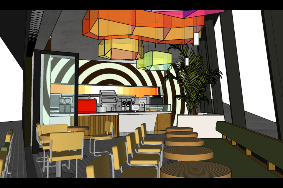 Kafka's Coffee will serve their locally-roasted coffees, pastries, sandwiches, and soft-serve ice cream.
