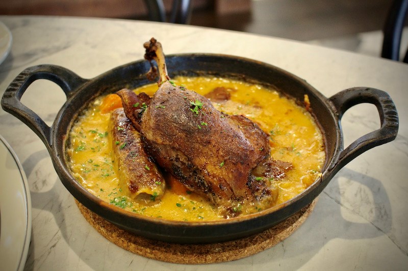 Duck Cassoulet is one of the traditional French bistro dishes on the menu at the new Linh Café in downtown Vancouver