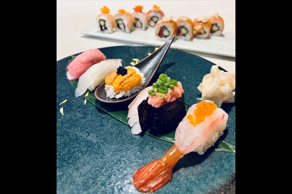 Nigiri sushi and the Yaletown roll at Minami