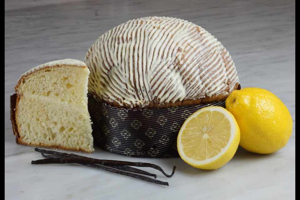 Lemon Panettone (limoncello) is one of the flavours of the traditional Italian sweet bread made by Antise, a Vancouver bakery