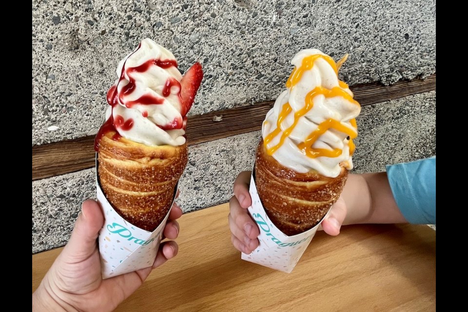Praguery is known for their Czech chimney cakes filled with soft serve and toppings. The food truck has added a permanent shop in White Rock and a menu of vegan options