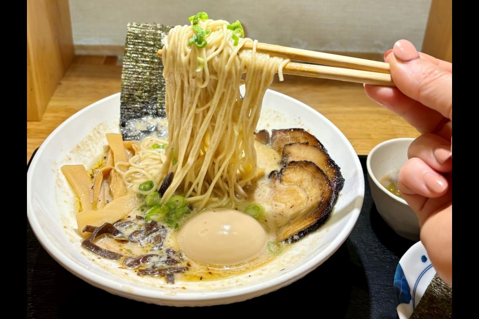 Ramen One, which opened in March on West Broadway in Vancouver, specializes in soy milk broth ramen, with basic bowls priced at $10.