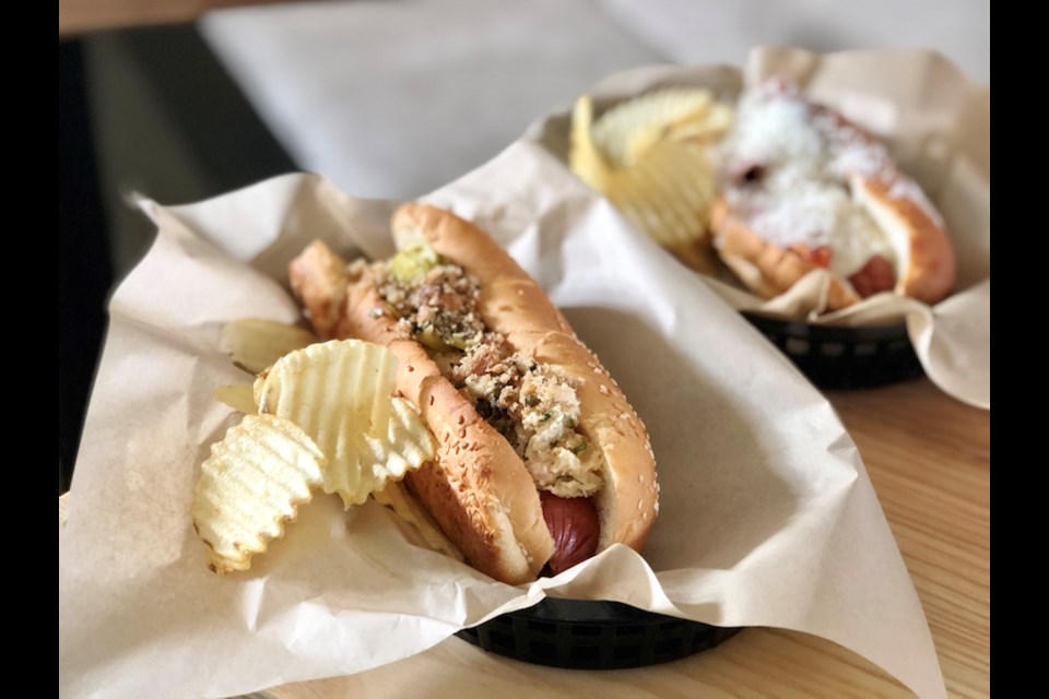 Two of the three hot dogs available at Superflux's tasting room. Photo by Lindsay William-Ross/Vancouver Is Awesome