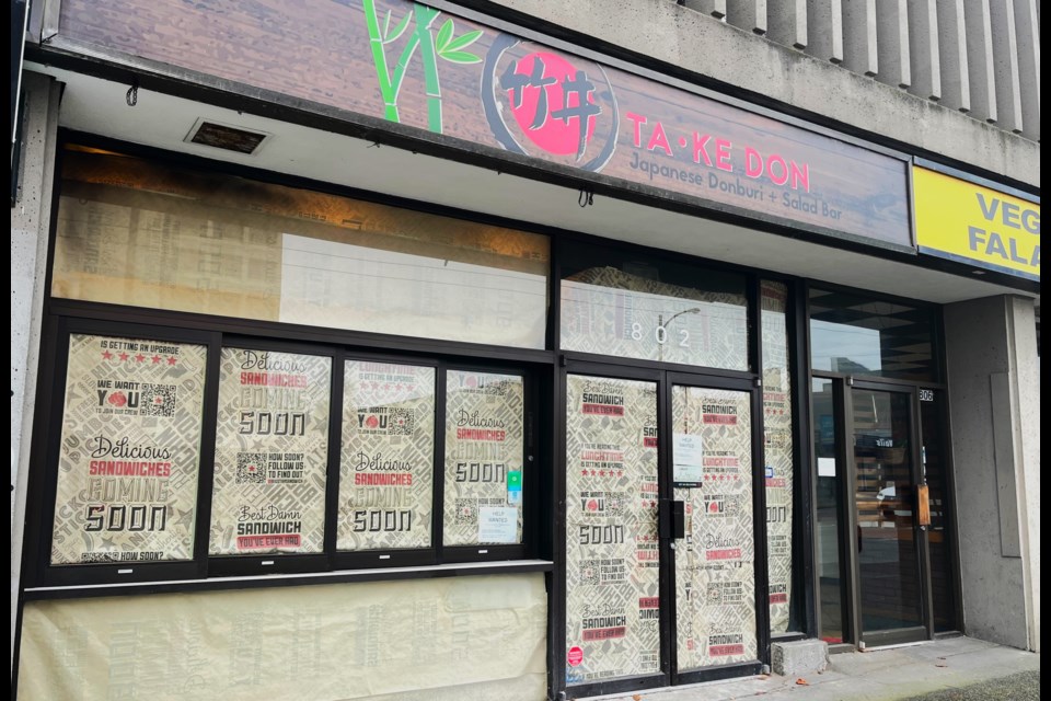 Ta-Ke Don restaurant has closed its location at 802 W Broadway in Vancouver.