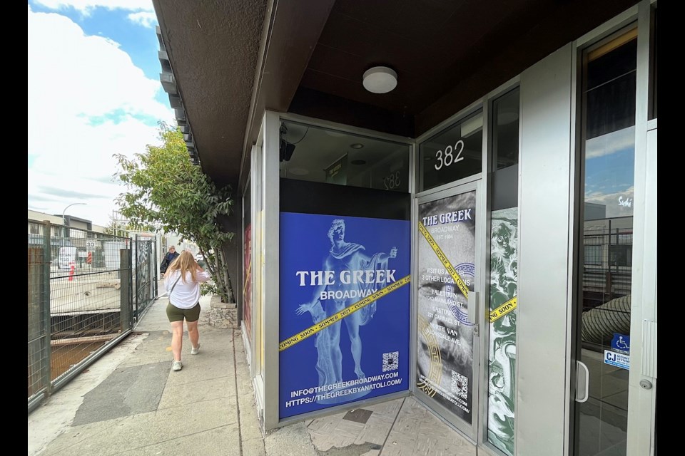 The Greek is taking over the space at 382 W Broadway vacated by Heritage Asian Eatery in January 2023.