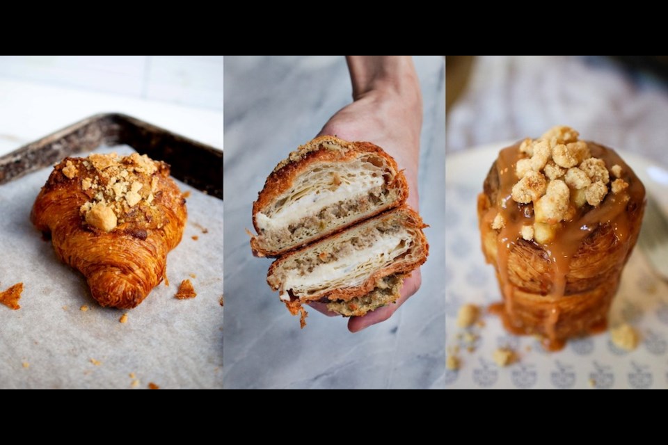 A new self-guided tasting tour of Vancouver focuses on croissants. Bakeries like Terra Breads (left), Cadeaux, and Nelson the Seagull will have special treats in limited quantities for purchase from Oct. 1-7, 2022