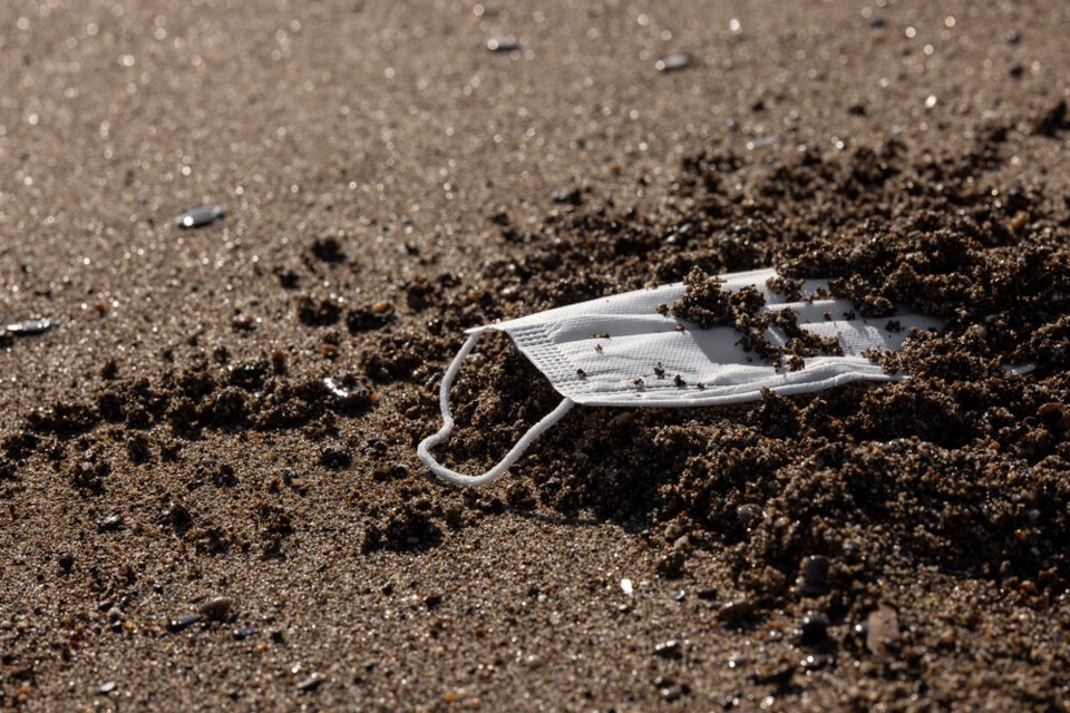 mask on beach