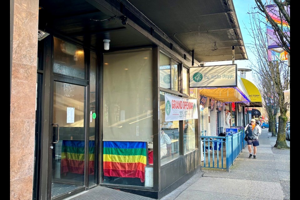 The Hestia Veggie at 1161 Davie St replaces Pho Central, which closed after 17 years in December 2023
