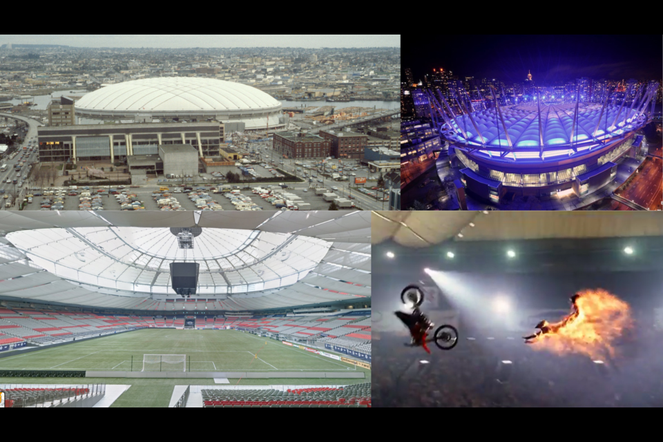 BC Place throughout the years and on film.