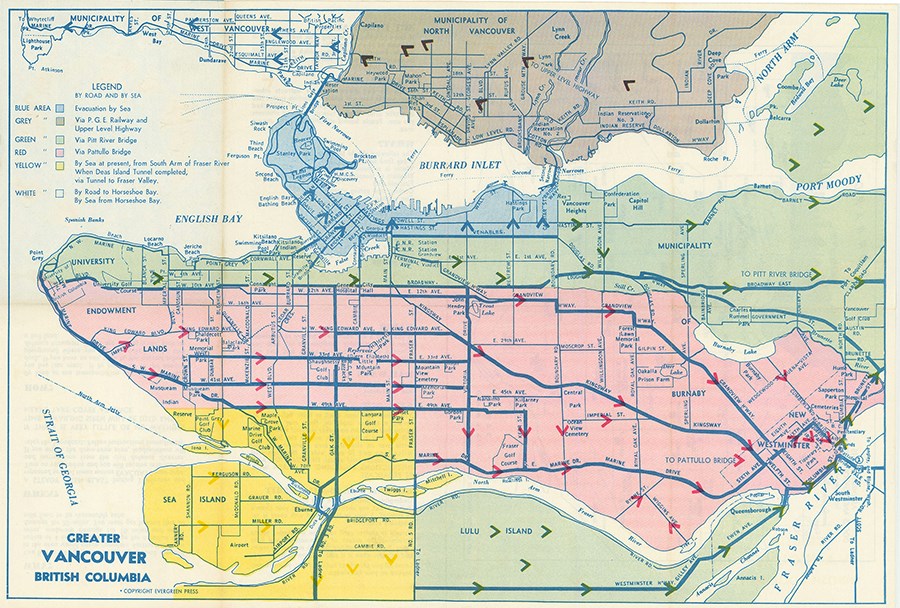 Civil Defence evacuation and survival plan for Greater Vancouver target area