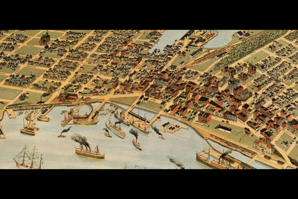 The map is a drawing of Vancouver as it was in 1898. Reference code AM1594-: MAP 547
