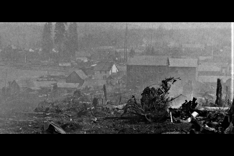 Back in 1886 the forest that once covered where Vancouver stands now was cleared. Reference code: AM54-S4-: Str P202