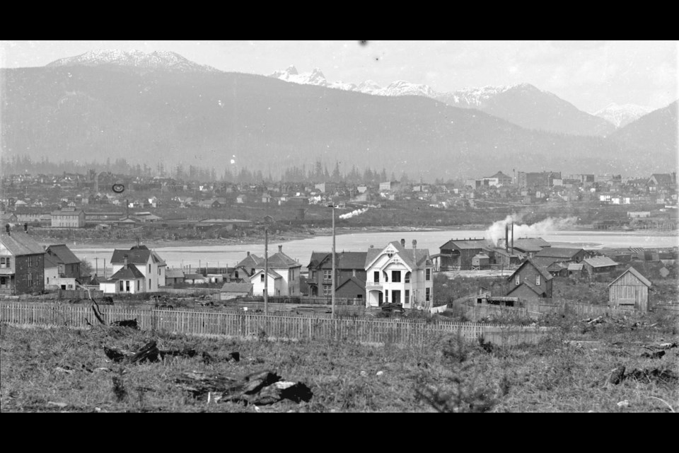 In the 1890s this was the view from Broadway near Ash Street, looking north across False Creek. Standing in the same spot in 2022, you would see a London Drugs and a McDonald's. Reference code: AM54-S4-: SGN 444
