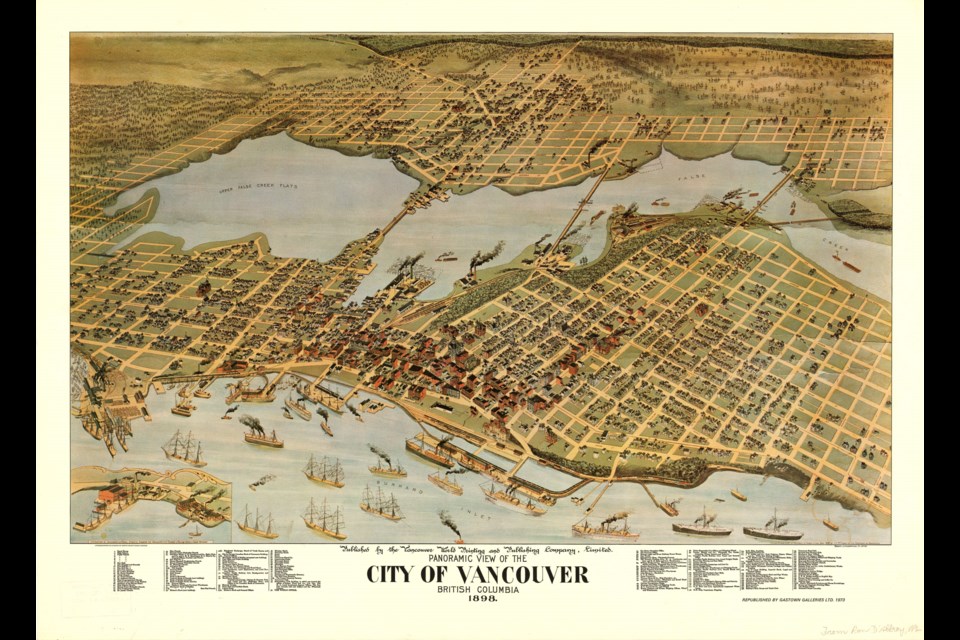 The map is a drawing of Vancouver as it was in 1898. Reference code AM1594-: MAP 547