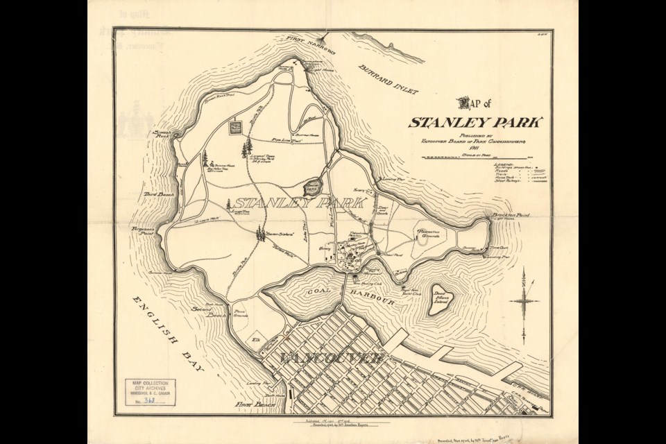 The map shows Stanley Park more than 110 years ago.
Reference code: AM1594-: MAP 368a-: MAP 368a-r