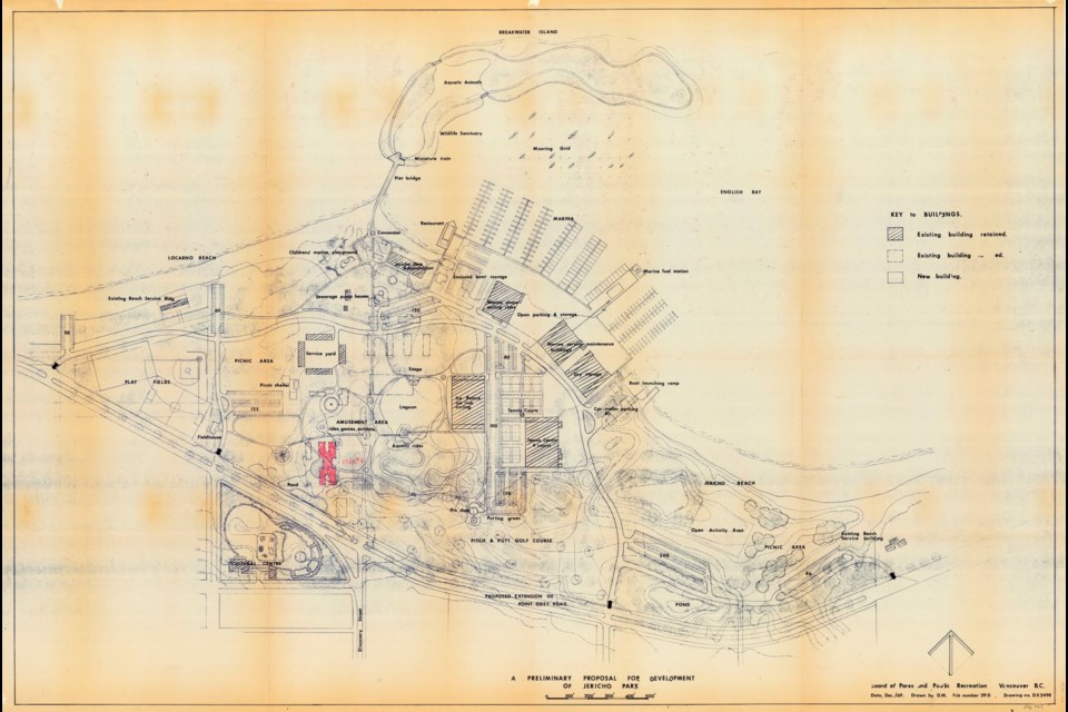 The Jericho Beach proposal as drawn up in 1969. It was the source of much debate in Vancouver politics and developer communities in the early 1970s.