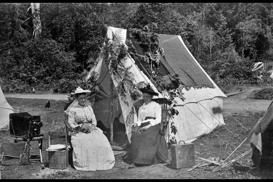 In the 1890s (as seen in this photo from 1892) people would camp near the beach at the foot of Denman Street. Reference code: AM1376-: CVA 159-3