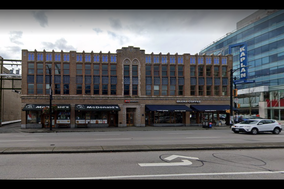 The Kaplan Building on West Broadway is also known as the Dick Building, named for William Dick. It has some unusual brickwork that makes it stand out.