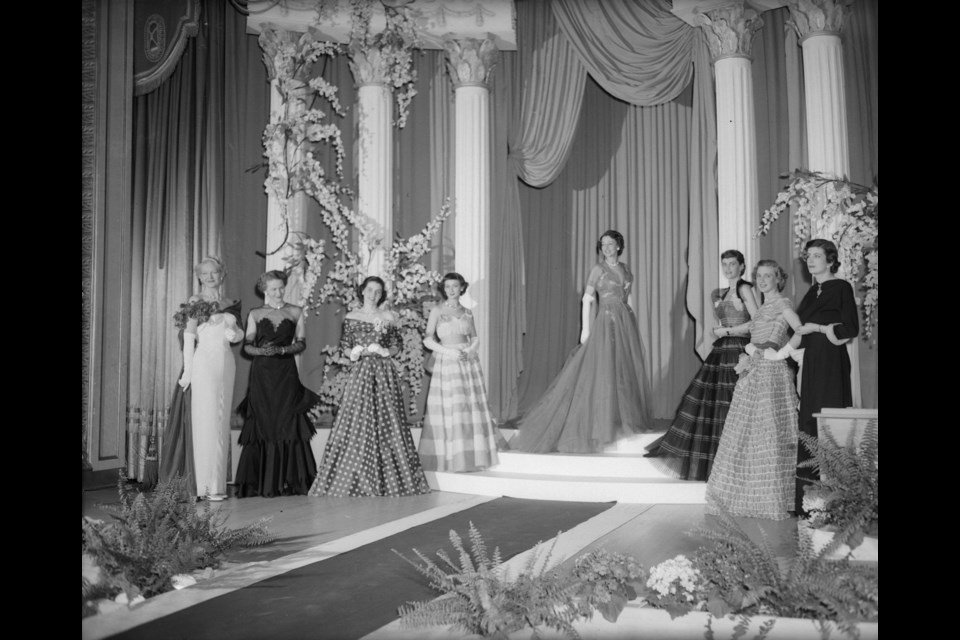 A women's fashion show at Eaton's department store in 1949. 
AM1545-S3-: CVA 586-7874