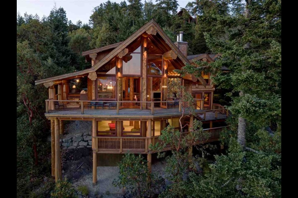 The unique property, priced at $2,950,000, can be found at 14149 Mixal Heights Road, Pender Harbour Egmont. (via REW)