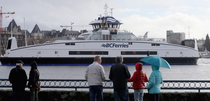 People come put as two new Island-class ferries were unloaded and floated into Esquimalt Lagoon, and then individually towed by tug through Victoria Harbour, under the Johnson Street bridge, and then tied up at Point Hope Maritime.
Photograph By ADRIAN LAM, Times Colonist

