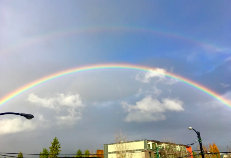 Metro Vancouver residents were treated to a breathtaking double rainbow following some heavy rainfall this week on October 26, 2021. 
