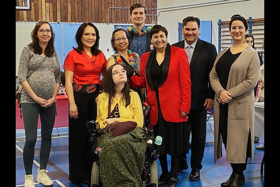 Designed to bring people from all aspects of Vancouver's disability and neurodiversity communities, the Vancouver Community Inclusion Festival featured several speakers on diverse topics. Back: Spencer van Vloten
Middle: Justine Olah, Jenny Kwan, Norine Chubb, Joan Phillip, Don Davies, Kasari Govender 
Front: Sienna Turton