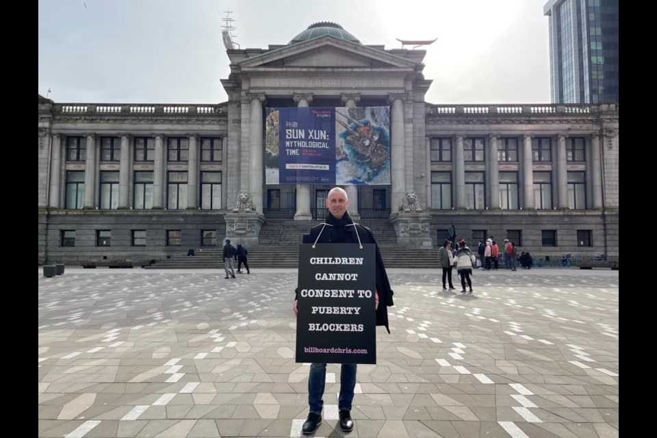 Deemed an "anti-trans" protest by the City of Vancouver, the gathering is expected to hear from Chilliwack school board trustee Barry Neufeld and the current leader of the People's Party of Canada.