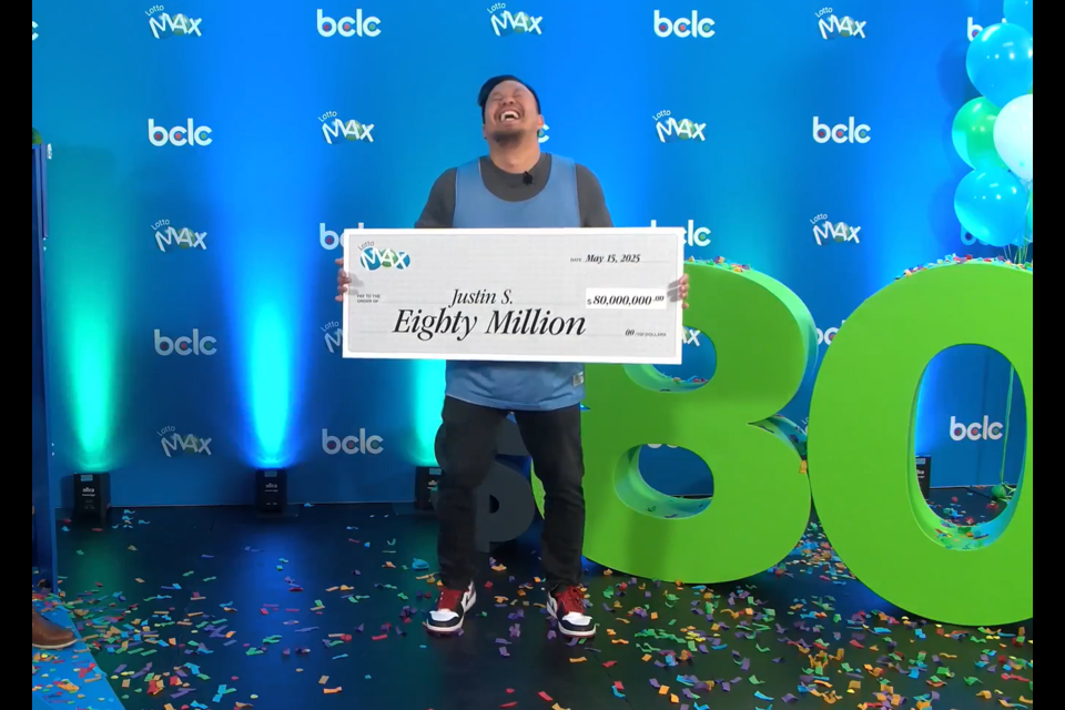 Justin Simporios from Surrey, B.C. has won $80 million. It's the largest single lottery win in Canada.