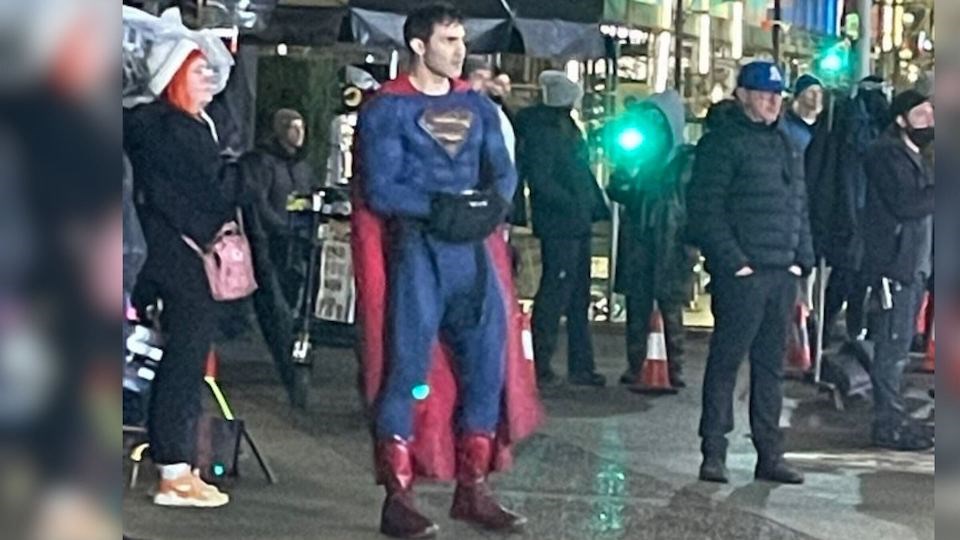 Superman & Lois star Tyler Hoechilin made a superhero appearance in Downtown Vancouver.