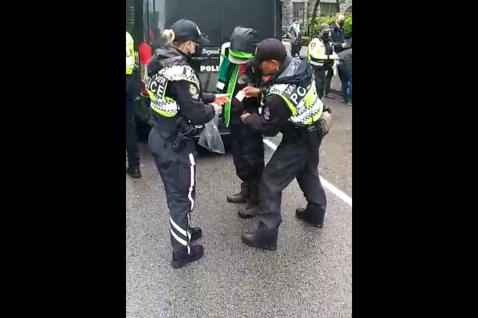 In a live video posted to Extinction Rebellion’s Instagram account a speaker says four protestors were arrested. 