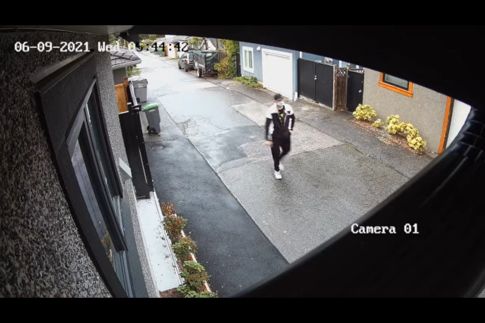 The alleged suspect as captured by a neighbour's security camera.