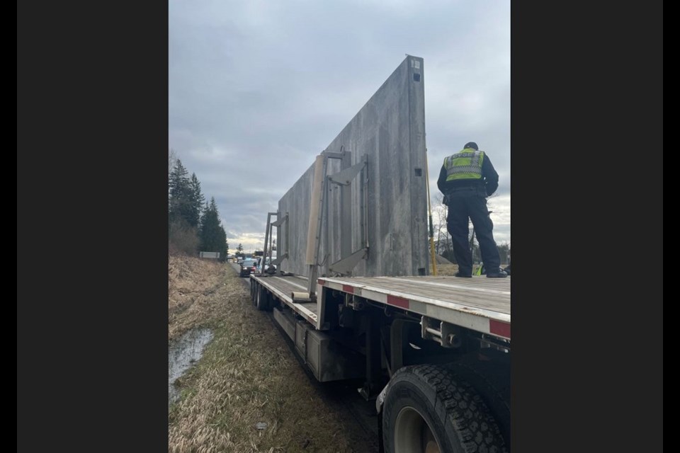 Police investigated a tractor-trailer that struck two Highway 1 overpasses through Langley after 9 a.m. on Feb. 20, 2025. The company is "known to police," officials said.