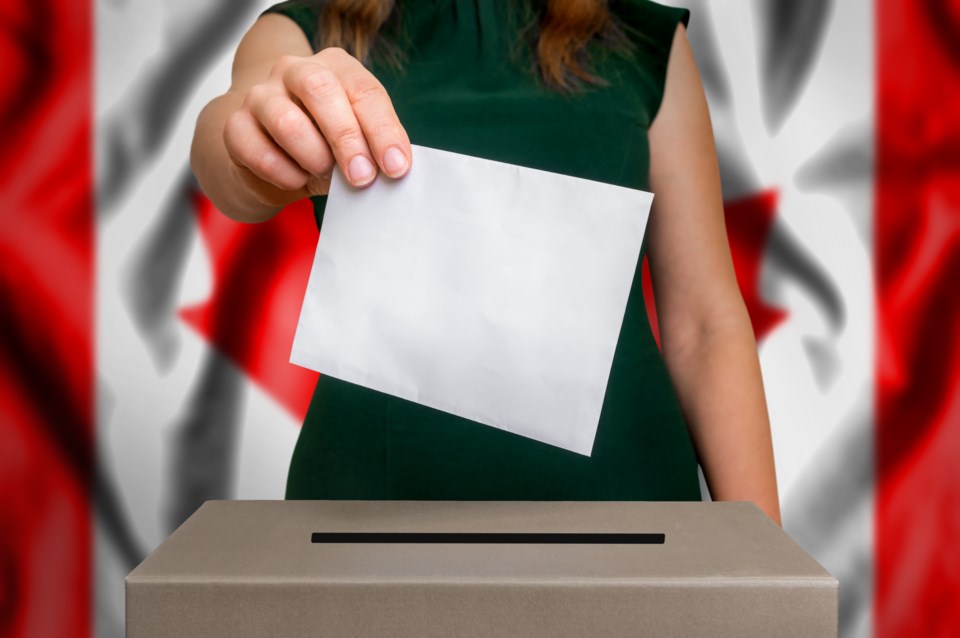 Young Canada vote stock