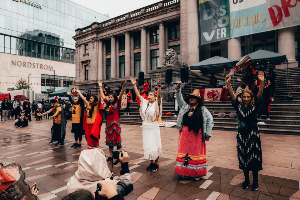 First Nations people and allies are gathering at the Vancouver Art Gallery July 1 for a Cancel Canada Day rally.