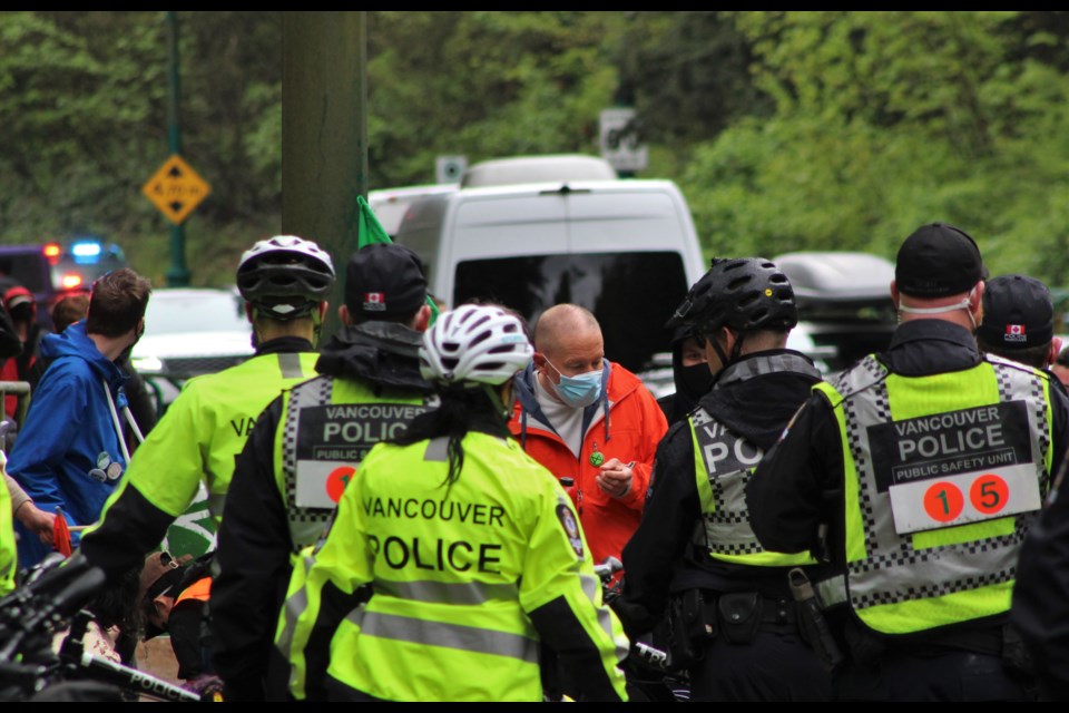 Extinction Rebellion protesters and the Vancouver Police Department met today as the climate activists aimed to block Lions Gate Bridge.