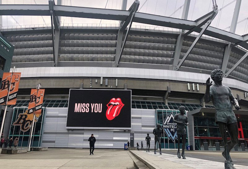 Looks like the Rolling Stones are marking their spot in Vancouver for an upcoming tour. Outside BC Place. Photo submitted